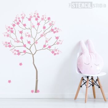 Round Tree With Cherry Blossom Stencil Pack, 3 of 12