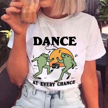 'Dance At Every Chance' Retro Frog Tshirt, 4 of 7