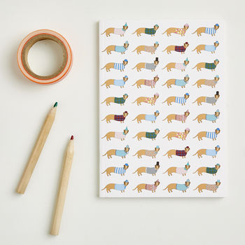 Long Dog Pattern Notebook In A6 And A5 Size, 2 of 8