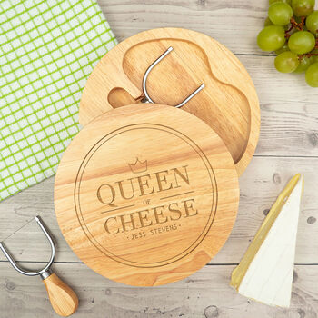 Personalised 'King Of Cheese' Cheeseboard Set For Him, 6 of 9