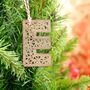 Walnut Christmas Tree Wood Letter Xmas Decoration, thumbnail 3 of 7