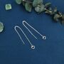 Tiny Open Heart Threader Earrings In Sterling Silver, thumbnail 1 of 12