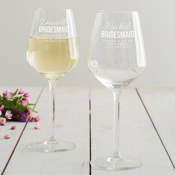 Personalised Bridesmaid Wedding Glass, 6 of 8
