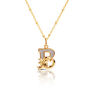 Gold Plated B Initial Necklace With Mother Of Pearl, thumbnail 1 of 6