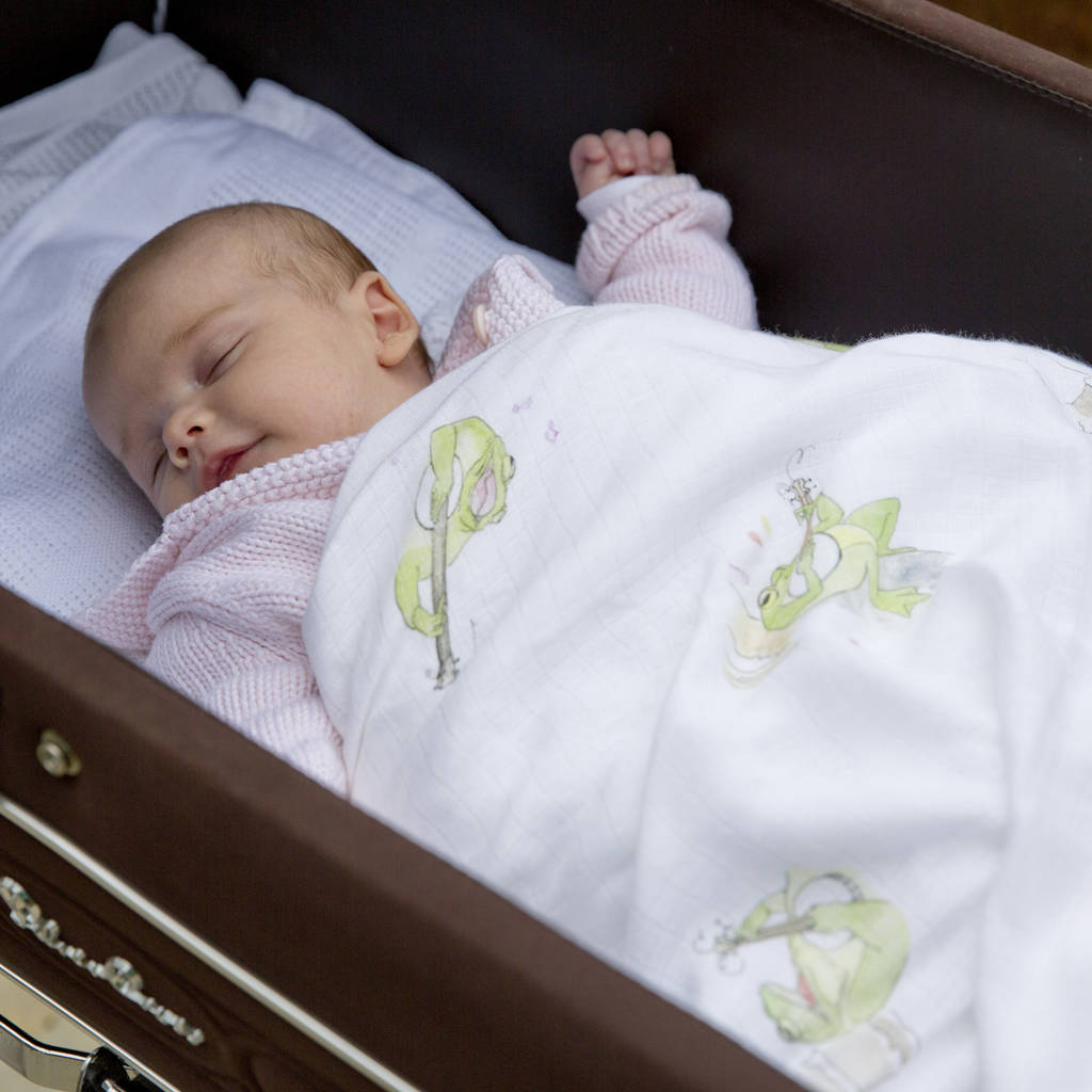 Bamboo Baby Swaddle Frog Blanket By The Little Art Collection