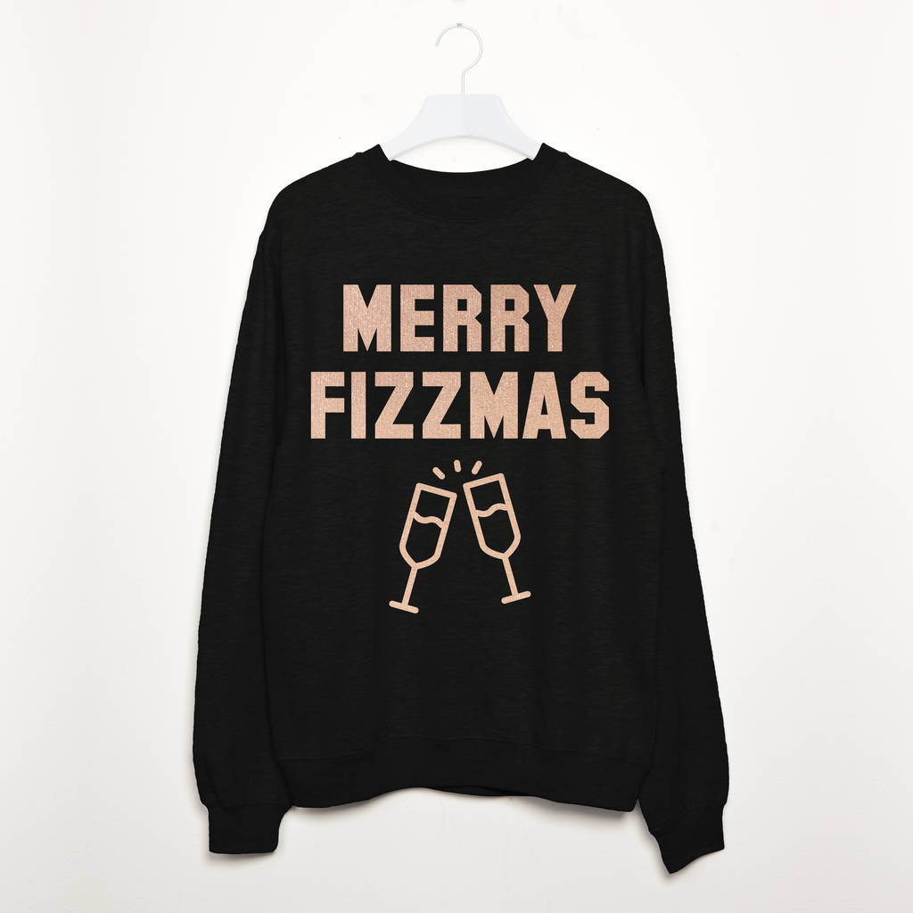 Merry Fizzmas Women's Metallic Christmas Sweatshirt By Batch1 ...