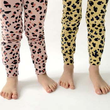 Dusty Pink “Leopard Spot” Organic Cotton Leggings, 7 of 8