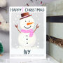 Personalised Snowman Baby 1st Christmas Card, thumbnail 7 of 8