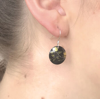 Willow Print Medium Round Drop Earrings, 2 of 3