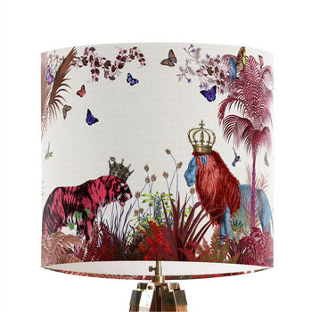 Tropical Lions Lampshade, Blue, 10 of 10