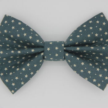 Teal Blue Star Dog Bow Tie, 2 of 4