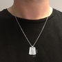 Personalised Silver Mini Dog Tag Leather Necklace, thumbnail 3 of 4