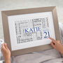 Personalised 21st Birthday Word Art Print, thumbnail 4 of 12