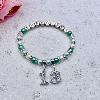 Birthday Bracelet Personalised With Name. Age Gift, 2 of 12