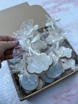 Baby Blue Baby Shower Biscuit Favours, 6 of 11