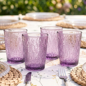 Set Of Four Embossed Heather Tumblers, 3 of 9