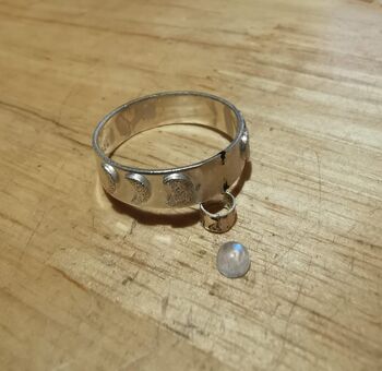 Sterling Silver Moon Phase And Moonstone Ring, 8 of 11