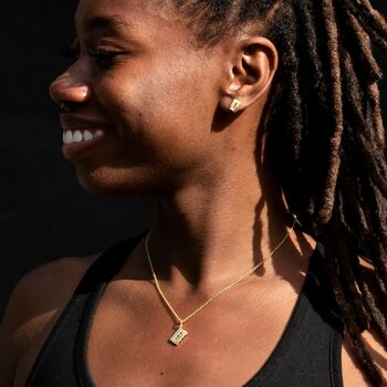 18ct Gold Cassette Tape Stud Earrings, 3 of 5