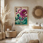Octopus Wave Art Print | Japanese Ukiyo E Style Wall Decor, thumbnail 4 of 6