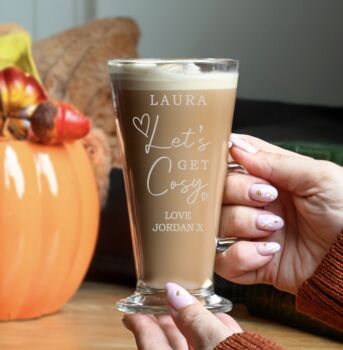 Personalised Get Cosy Latte Glass, 2 of 3