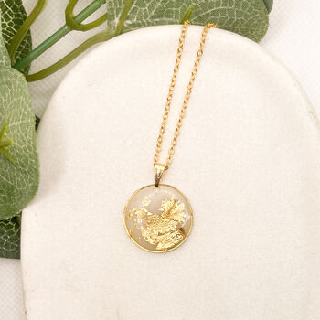 Elegant Transparent Gold Foil Circle Necklace, 2 of 11