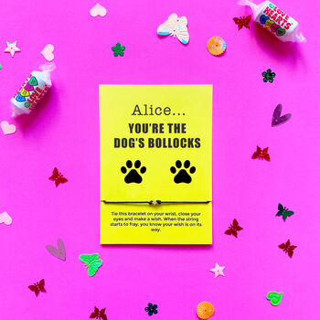 The Dogs Bollocks Congratulations Card Wish Bracelet, 2 of 6