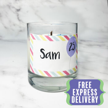 Personalised 25th Birthday Cake Scented Candle Gift, 2 of 5