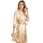 British Made Gold Bridal Short Satin Dressing Gown With Lace Detail Ladies Size Eight To 28 UK, thumbnail 1 of 4