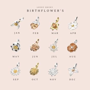 Sterling Silver Birth Flower And Initial Necklaces, 2 of 12
