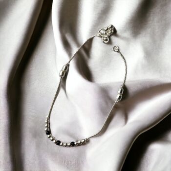 Pure Silver Black Bead Payal Anklet, 3 of 3