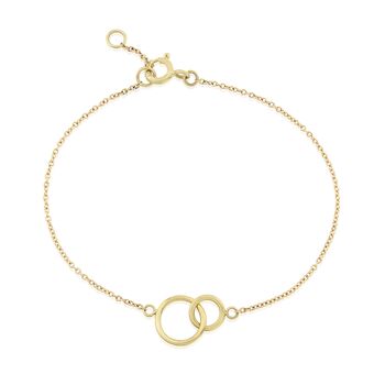 Kelso Yellow Gold Plated Interlinking Rings Bracelet, 3 of 4
