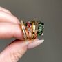 14k Gold Vermeil Deco Ring In Green Tourmaline, thumbnail 5 of 9