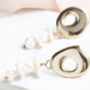 Mismatched Abstract Earrings With Baroque Pearls, thumbnail 3 of 3