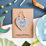 Personalised Dad Daddy Heart Birthday Card Wooden, thumbnail 2 of 2