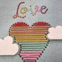 Love And Hugs Banner Embroidery Sewing Kit, thumbnail 4 of 4