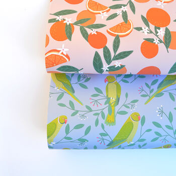Parakeets In Branches Wrapping Paper, 7 of 7