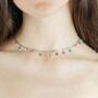 Silver Plated Evil Eye Choker Dainty Necklace, thumbnail 1 of 4