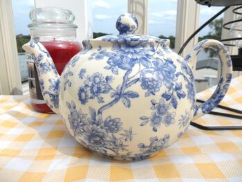 Six Cup Teapot In Blue Imari Peony Design, 6 of 6