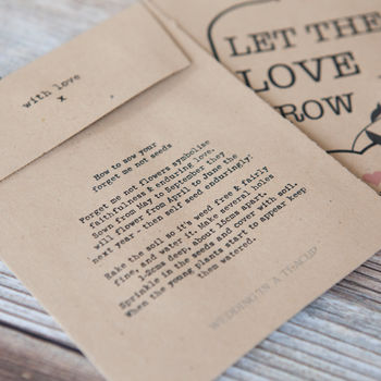 10 'Let The Love Grow' Seed Packet Favours, 3 of 5