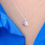 Personalised Silver Sparkle Initial Birthstone Necklace, thumbnail 1 of 10