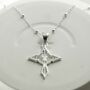 Sterling Silver Star Cross Pendant Necklace, thumbnail 3 of 7