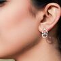 Interlinked Gold Plated 'D' Charm Drop Earrings, thumbnail 2 of 5