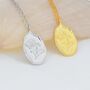 Poppy Flower Oval Pendant Necklace In Sterling Silver, thumbnail 4 of 10