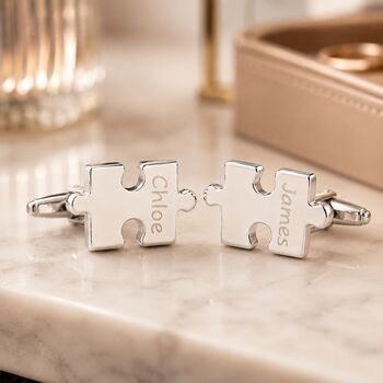 Personalised Jigsaw Piece Cufflinks, 2 of 10