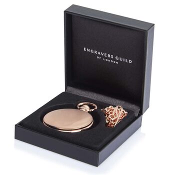 Rose Gold Coloured Steel Personalised Pocket Watch, 2 of 5