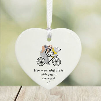 Personalised Porcelain Heart Friendship Keepsake Gift How Wonderful Life Is With You In The World, 3 of 4