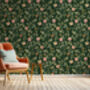 Peach Tree Wallpaper Deep Green Base, thumbnail 2 of 2