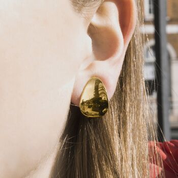 Sterling Silver Polished Oval Clip On Earrings, 5 of 6