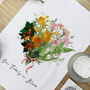 Personalised Family Birth Flower Bouquet Tea Towel, thumbnail 5 of 12
