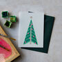 Retro Christmas Tree Mini Holiday Card, thumbnail 1 of 4